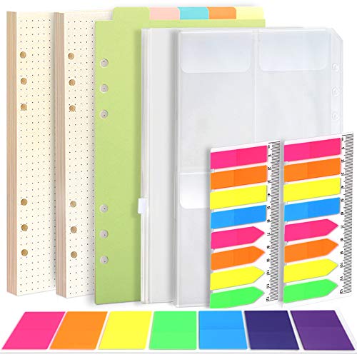 FANDAMEI A5 Gepunktete Nachfüllbare Notizpapier Set, 2 Packe 6 Löcher A5 Nachfüllpapier A5 90 Blätter, 5 Stücke Farbige Trennblätter A5, 460 Stücke Haftnotizen Bunt, 2 Stücke Umschlägbeutel A5 FANDAMEI A5 Gepunktete Nachfüllbare Notizpapier Set, 2 Packe 6 Löcher A5 Nachfüllpapier A5 90 Blätter, 5 Stücke Farbige Trennblätter A5, 460 Stücke Haftnotizen Bunt, 2 Stücke Umschlägbeutel A5 von FANDAMEI