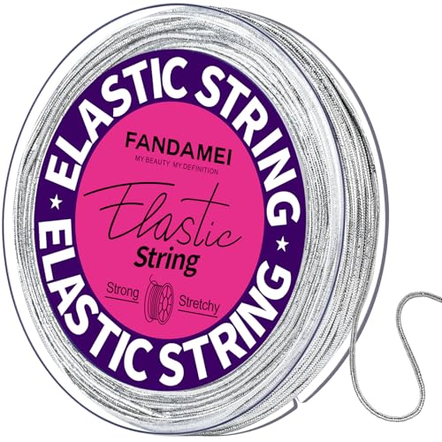 FANDAMEI Gummiband Für Armbänder, Metallische Elastische Kordel Silber, Kordelband, Kordel Weihnachten, Faden Zum Basteln, Elastische Faden für DIY Handwerk Schmuckherstellung, 1.2mm x 15m, Silber FANDAMEI Gummiband Für Armbänder, Metallische Elastische Kordel Silber, Kordelband, Kordel Weihnachten, Faden Zum Basteln, Elastische Faden für DIY Handwerk Schmuckherstellung, 1.2mm x 15m, Silber von FANDAMEI