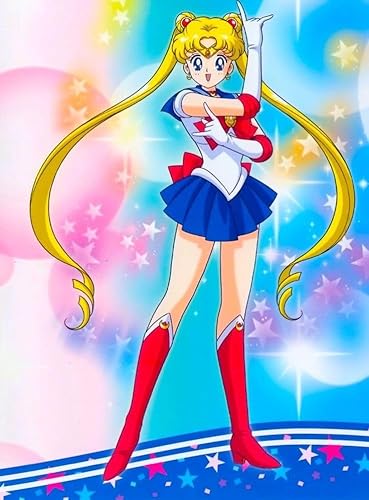FANGMKJ DIY 5D Diamond Painting Kits for Adults Kids,Sailor Moon Diamant MalereiSet Embroidery Pattern Round Cross Stitch Kit Mosaic Home Decor-11.8x15.7inch von FANGMKJ