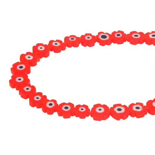 Screens Lampwork rote böse Blick-Perlen, türkische Perlen, 8 mm, lose Perlen, böser Blick, Anhänger für selbstgemachten Schmuck, Armbänder, Halsketten, Bastelarbeiten, 54 Stück von FANGQUN