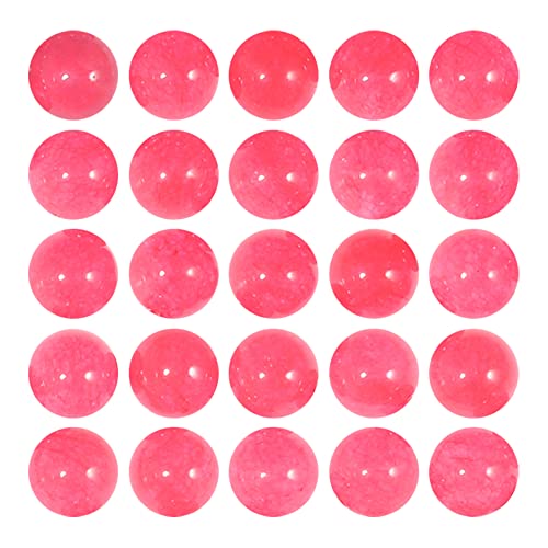 Wassermelonen-rote Naturstein-Perlen, 8 mm, runde lose Chalcedon-Perlen für Schmuckherstellung, DIY, handgefertigt, ca. 48 Stück von FANGQUN