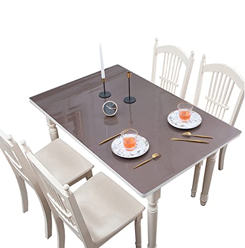 FANIVIN Haushalt Küche PVC Tischdecke Tischmatte Schreibtisch Tischfolie Tischschutz Matte Wasserdicht Braun A 90 * 140CM von FANIVIN