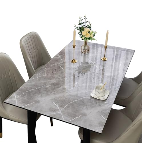 FANIVIN Haushalt Küche PVC Tischdecke Tischmatte Schreibtisch Tischfolie Tischschutz Matte Wasserdicht Grau Marmor 90 * 150CM von FANIVIN