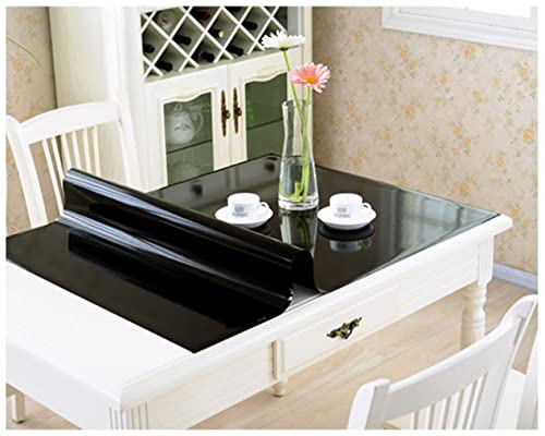 FANIVIN Haushalt Küche PVC Tischdecke Tischmatte Schreibtisch Tischfolie Tischschutz Matte Wasserdicht Schwarz 90 * 150CM von FANIVIN
