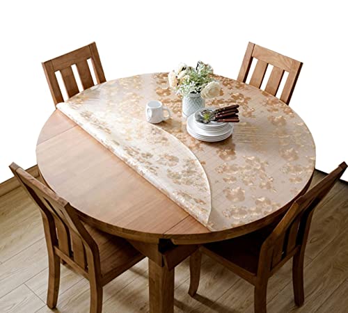 FANIVIN Haushalt PVC Tischdecke Tischmatte Schreibtisch Tischfolie Schutzfolie Rund Wasserdicht Durable Gold Rund Durchmesser 60CM von FANIVIN