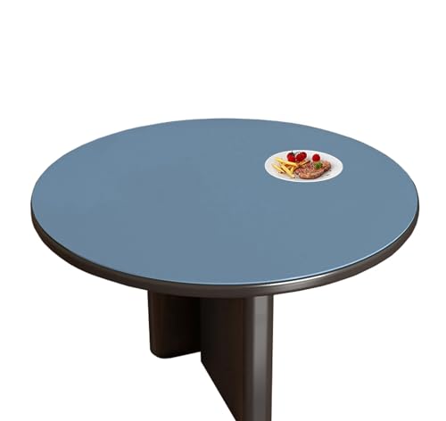 FANIVIN PU PVC Tischdecke Tischmatte Schreibtisch Tischfolie Rund Haushalt Küche Bürobedarf Doppelseitig Tischschutz Matte Wasserdicht Dunkel Blau+Grün 80cm von FANIVIN