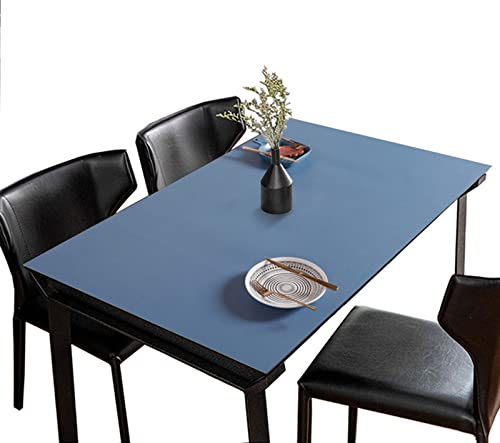 FANIVIN PU Tischdecke Tischmatte Schreibtisch Tischfolie Haushalt Küche Bürobedarf Doppelseitig Tischschutz Matte Wasserdicht Dunkel Blau+Grün 70 * 70cm von FANIVIN