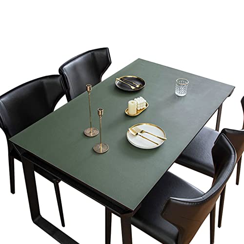 FANIVIN PU Tischdecke Tischmatte Schreibtisch Tischfolie Haushalt Küche Bürobedarf Doppelseitig Tischschutz Matte Wasserdicht Grün+Grau 70 * 140cm von FANIVIN