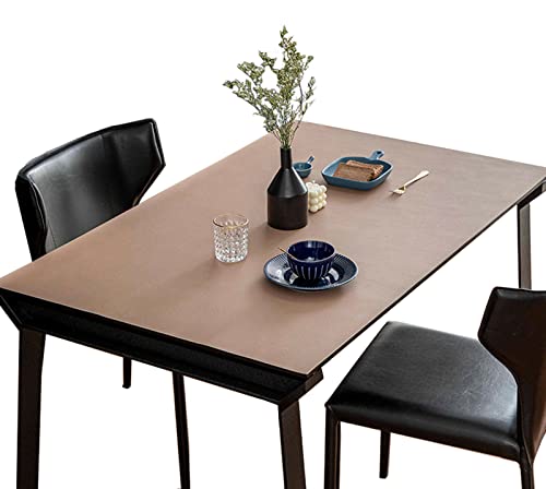 FANIVIN PU Tischdecke Tischmatte Schreibtisch Tischfolie Haushalt Küche Bürobedarf Doppelseitig Tischschutz Matte Wasserdicht Khaki+Grau 60 * 150cm von FANIVIN