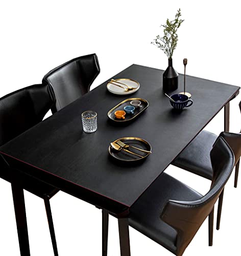 FANIVIN PU Tischdecke Tischmatte Schreibtisch Tischfolie Haushalt Küche Bürobedarf Doppelseitig Tischschutz Matte Wasserdicht Schwarz+Rot 50 * 140cm von FANIVIN