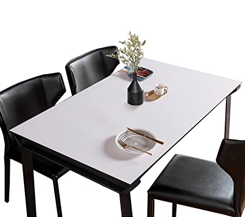 FANIVIN PU Tischdecke Tischmatte Schreibtisch Tischfolie Haushalt Küche Bürobedarf Doppelseitig Tischschutz Matte Wasserdicht Weiß+Grau 70 * 120cm von FANIVIN