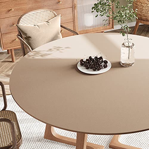 FANIVIN PU Tischdecke Tischmatte Tischfolie Schreibtisch Rund Haushalt Küche Bürobedarf Tischschutz Matte Einseitig Wasserdicht Multifunctional Aprikosenfarbe 70cm von FANIVIN