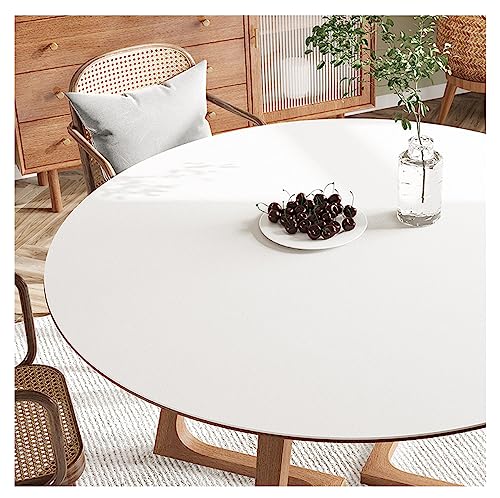 FANIVIN PU Tischdecke Tischmatte Tischfolie Schreibtisch Rund Haushalt Küche Bürobedarf Tischschutz Matte Einseitig Wasserdicht Multifunctional Weiß 40cm von FANIVIN