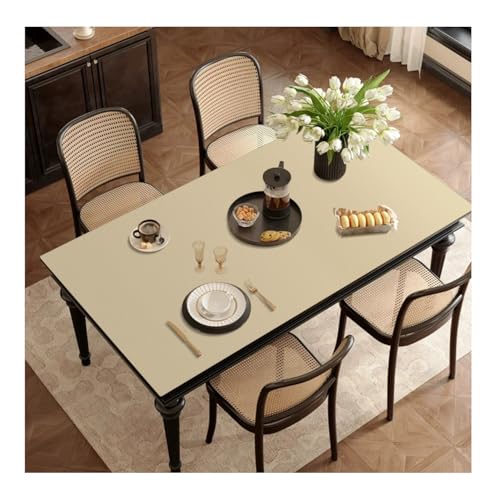 FANIVIN PU Tischdecke Tischmatte Tischfolie Schreibtisch Tischschutz Matte Haushalt Küche Bürobedarf Einseitig Wasserdicht Multifunctional Khaki 50 * 100cm von FANIVIN