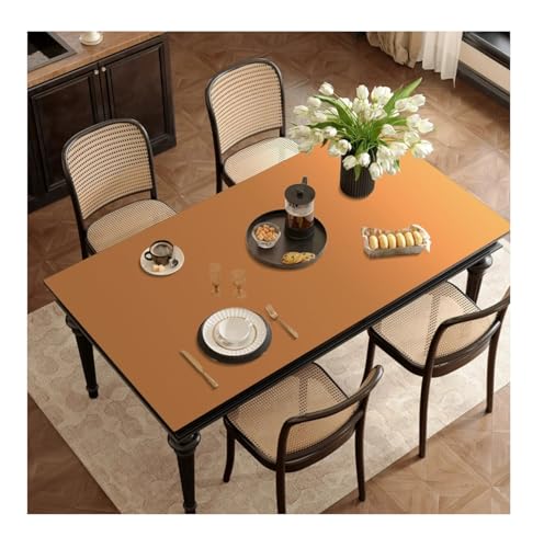 FANIVIN PU Tischdecke Tischmatte Tischfolie Schreibtisch Tischschutz Matte Haushalt Küche Bürobedarf Einseitig Wasserdicht Multifunctional Orange 60 * 140cm von FANIVIN