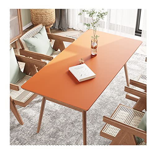 FANIVIN PU Tischdecke Tischmatte Tischfolie Schreibtisch Tischschutz Matte Haushalt Küche Bürobedarf Einseitig Wasserdicht Multifunctional Orange 80 * 150cm von FANIVIN