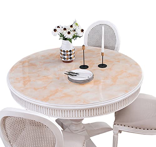 FANIVIN PVC Tischdecke Tischmatte Schreibtisch Tischfolie Schutzfolie Rund Durchmesser 60cm-120cm Wasserdicht Durable Gelb Stein Rund Durchmesser 100CM von FANIVIN