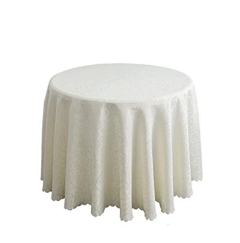 FANIVIN Polyester Tischdecke Tischtuch Tischwäsche Couchtisch Küchentischabdeckung Tafeltuch Rund Beige Durchmesser 160CM von FANIVIN