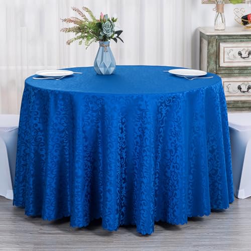 FANIVIN Polyester Tischdecke Tischtuch Tischwäsche Couchtisch Küchentischabdeckung Tafeltuch Rund Blau Durchmesser 240CM von FANIVIN
