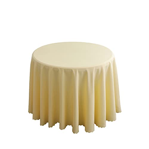 FANIVIN Polyester Tischdecke Tischtuch Tischwäsche Couchtisch Küchentischabdeckung Tafeltuch Rund Einfacher Stil Beige A Durchmesser 240CM von FANIVIN
