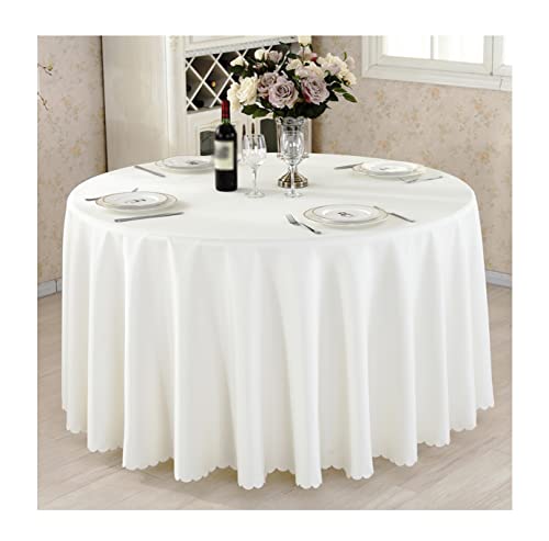 FANIVIN Polyester Tischdecke Tischtuch Tischwäsche Couchtisch Küchentischabdeckung Tafeltuch Rund Einfacher Stil Beige Durchmesser 160CM von FANIVIN