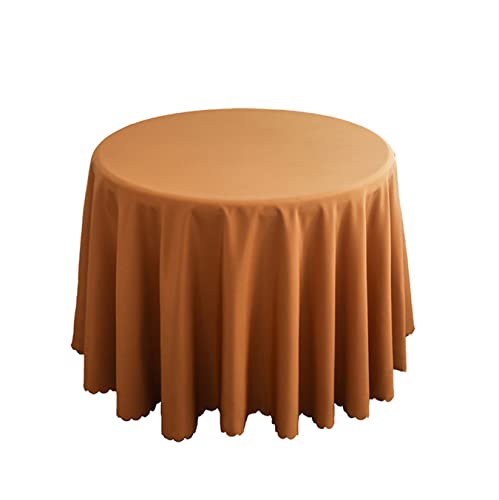 FANIVIN Polyester Tischdecke Tischtuch Tischwäsche Couchtisch Küchentischabdeckung Tafeltuch Rund Einfacher Stil Braun Durchmesser 160CM von FANIVIN
