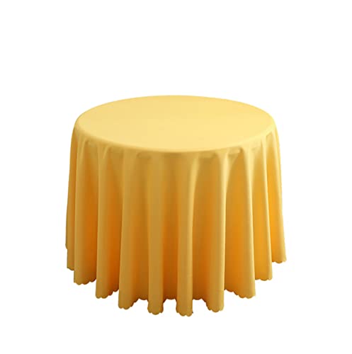 FANIVIN Polyester Tischdecke Tischtuch Tischwäsche Couchtisch Küchentischabdeckung Tafeltuch Rund Einfacher Stil Gelb Durchmesser 240CM von FANIVIN