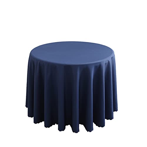 FANIVIN Polyester Tischdecke Tischtuch Tischwäsche Couchtisch Küchentischabdeckung Tafeltuch Rund Einfacher Stil Navy Blau Durchmesser 180CM von FANIVIN