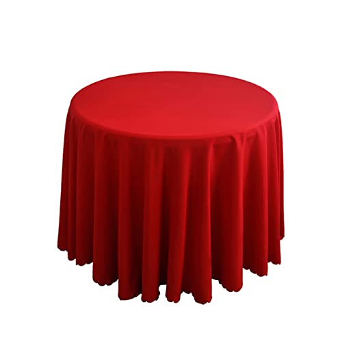 FANIVIN Polyester Tischdecke Tischtuch Tischwäsche Couchtisch Küchentischabdeckung Tafeltuch Rund Einfacher Stil Rot Durchmesser 240CM von FANIVIN