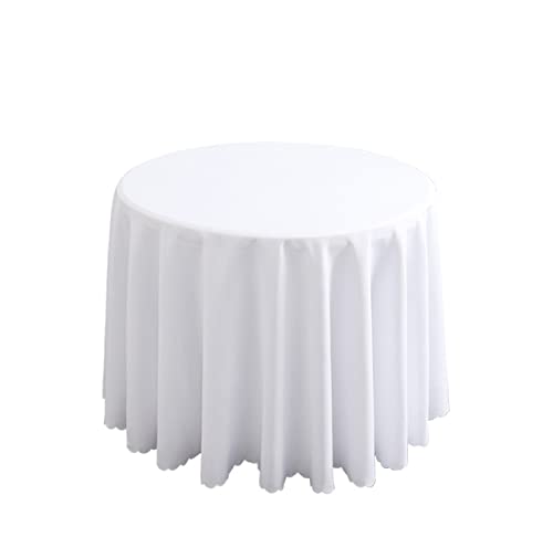 FANIVIN Polyester Tischdecke Tischtuch Tischwäsche Couchtisch Küchentischabdeckung Tafeltuch Rund Einfacher Stil Weiß Durchmesser 160CM von FANIVIN