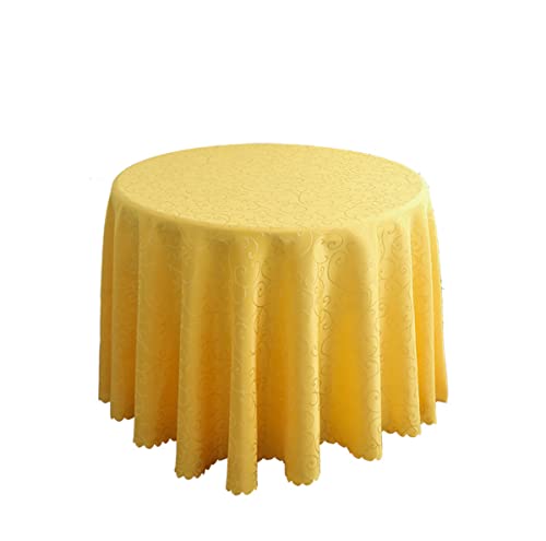 FANIVIN Polyester Tischdecke Tischtuch Tischwäsche Couchtisch Küchentischabdeckung Tafeltuch Rund Gelb Durchmesser 160CM von FANIVIN