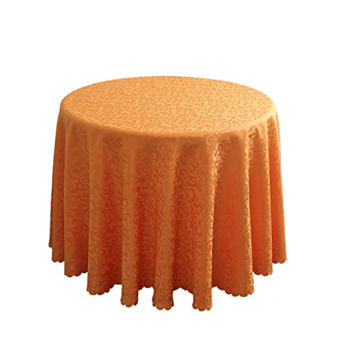 FANIVIN Polyester Tischdecke Tischtuch Tischwäsche Couchtisch Küchentischabdeckung Tafeltuch Rund Orange Durchmesser 160CM von FANIVIN
