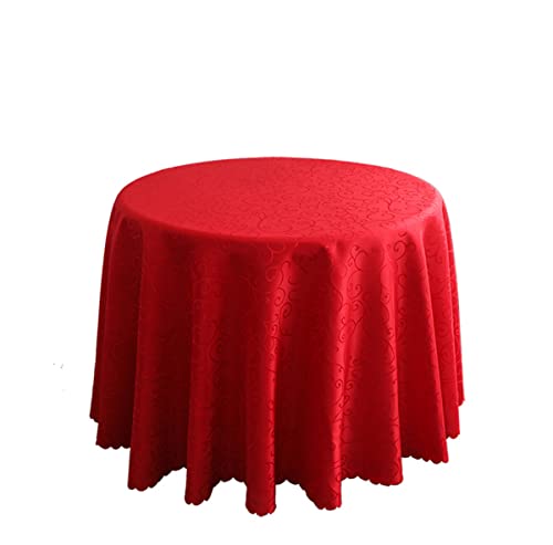 FANIVIN Polyester Tischdecke Tischtuch Tischwäsche Couchtisch Küchentischabdeckung Tafeltuch Rund Rot Durchmesser 200CM von FANIVIN
