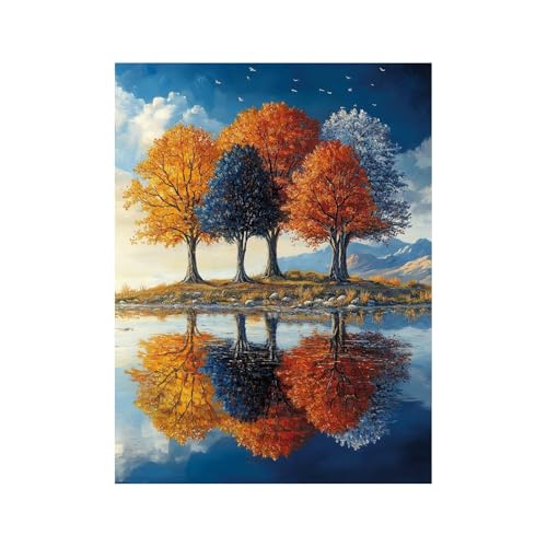 Diamond Painting Erwachsene, 5D Volldiamant Malen Nach Zahlen Baum mit Diamond Painting Zubehör 40 x 30CM, Diamant Strasssteine Bastelset Erwachsene,DIY set für Wanddeko Wohnzimmer Landschaft 258-0598 von FANLIGZU