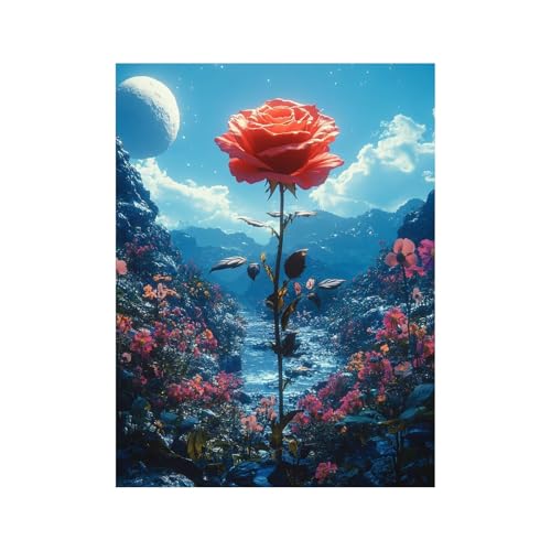 Diamond Painting Erwachsene, 5D Volldiamant Malen Nach Zahlen Blume mit Diamond Painting Zubehör 70x50 CM, Farbe Diamant Strasssteine Bastelset Erwachsene,DIY set für Wanddeko Wohnzimmer Mond 258-1605 Diamond Painting Erwachsene, 5D Volldiamant Malen Nach Zahlen Blume mit Diamond Painting Zubehör 70x50 CM, Farbe Diamant Strasssteine Bastelset Erwachsene,DIY set für Wanddeko Wohnzimmer Mond 258-1605 von FANLIGZU