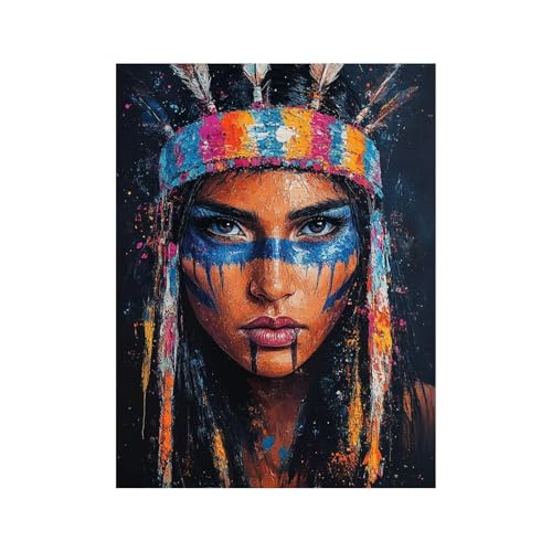 Diamond Painting Erwachsene, 5D Volldiamant Malen Nach Zahlen Frau mit Diamond Painting Zubehör 135x100cm, Diamant Strasssteine Bastelset Erwachsene, DIY set für Wanddeko Wohnzimmer Indianer 258-0893 Diamond Painting Erwachsene, 5D Volldiamant Malen Nach Zahlen Frau mit Diamond Painting Zubehör 135x100cm, Diamant Strasssteine Bastelset Erwachsene, DIY set für Wanddeko Wohnzimmer Indianer 258-0893 von FANLIGZU