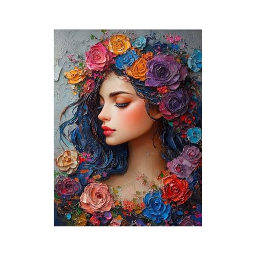 Diamond Painting Erwachsene, 5D Volldiamant Malen Nach Zahlen Frau mit Diamond Painting Zubehör 40x30 cm, Farbe Diamant Strasssteine Bastelset Erwachsene,DIY set für Wanddeko Wohnzimmer Blume 258-0389 Diamond Painting Erwachsene, 5D Volldiamant Malen Nach Zahlen Frau mit Diamond Painting Zubehör 40x30 cm, Farbe Diamant Strasssteine Bastelset Erwachsene,DIY set für Wanddeko Wohnzimmer Blume 258-0389 von FANLIGZU