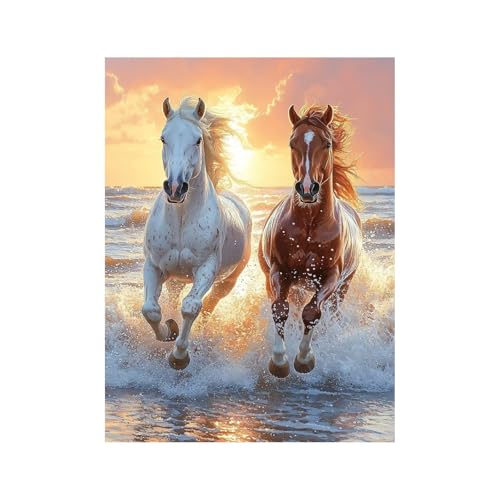Diamond Painting Erwachsene, 5D Volldiamant Malen Nach Zahlen Horse mit Diamond Painting Zubehör 80 x 60CM, Diamant Strasssteine Bastelset Erwachsene, DIY set für Wanddeko Wohnzimmer Strand 258-2198 Diamond Painting Erwachsene, 5D Volldiamant Malen Nach Zahlen Horse mit Diamond Painting Zubehör 80 x 60CM, Diamant Strasssteine Bastelset Erwachsene, DIY set für Wanddeko Wohnzimmer Strand 258-2198 von FANLIGZU