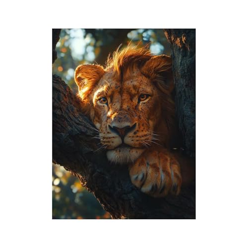 Diamond Painting Erwachsene, 5D Volldiamant Malen Nach Zahlen LöWe mit Diamond Painting Zubehör 55 x 40 CM, Diamant Strasssteine Bastelset Erwachsene, DIY set für Wanddeko Wohnzimmer Tier 258-2318 von FANLIGZU