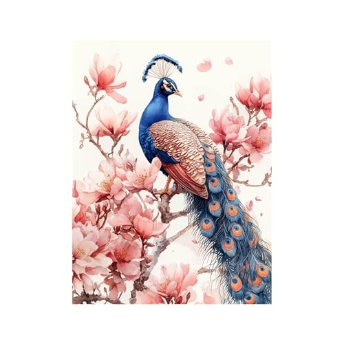 Diamond Painting Erwachsene, 5D Volldiamant Malen Nach Zahlen Pfau mit Diamond Painting Zubehör 70x50 CM, Farbe Diamant Strasssteine Bastelset Erwachsene,DIY set für Wanddeko Wohnzimmer Blume 258-2401 Diamond Painting Erwachsene, 5D Volldiamant Malen Nach Zahlen Pfau mit Diamond Painting Zubehör 70x50 CM, Farbe Diamant Strasssteine Bastelset Erwachsene,DIY set für Wanddeko Wohnzimmer Blume 258-2401 von FANLIGZU