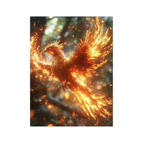 Diamond Painting Erwachsene, 5D Volldiamant Malen Nach Zahlen PhöNix mit Diamond Painting Zubehör 80 x 60cm, Diamant Strasssteine Bastelset Erwachsene, DIY set für Wanddeko Wohnzimmer Tier 258-2606 von FANLIGZU