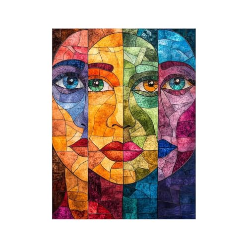 Diamond Painting Erwachsene, Diamant Painting Bilder Abstrakt, 5D Diamond Malen Nach Zahlen Erwachsene 60 x 80CM, Strasssteine Gesicht Stickerei Embroidery Kit,Leinwand Bilder Deko Wohnzimmer 258-0525 Diamond Painting Erwachsene, Diamant Painting Bilder Abstrakt, 5D Diamond Malen Nach Zahlen Erwachsene 60 x 80CM, Strasssteine Gesicht Stickerei Embroidery Kit,Leinwand Bilder Deko Wohnzimmer 258-0525 von FANLIGZU