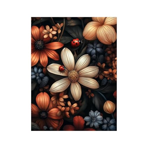 Diamond Painting Erwachsene, Diamant Painting Bilder Blume, 5D Diamond Malen Nach Zahlen Erwachsene 100x135cm, Strasssteine Insekt Stickerei Embroidery Kit, Leinwand Bilder Deko Wohnzimmer 258-2474 von FANLIGZU