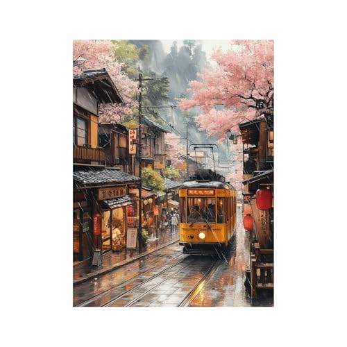 Diamond Painting Erwachsene, Diamant Painting Bilder Japan, 5D Diamond Malen Nach Zahlen Erwachsene 60x80cm, Farbe Strasssteine Stadt Stickerei Embroidery Kit, Leinwand Bilder Deko Wohnzimmer 258-0866 von FANLIGZU