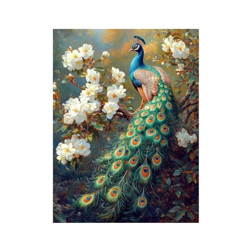 Diamond Painting Erwachsene, Diamant Painting Bilder Pfau, 5D Diamond Malen Nach Zahlen Erwachsene 30 x 40CM, Farbe Strasssteine Blume Stickerei Embroidery Kit,Leinwand Bilder Deko Wohnzimmer 258-0542 Diamond Painting Erwachsene, Diamant Painting Bilder Pfau, 5D Diamond Malen Nach Zahlen Erwachsene 30 x 40CM, Farbe Strasssteine Blume Stickerei Embroidery Kit,Leinwand Bilder Deko Wohnzimmer 258-0542 von FANLIGZU