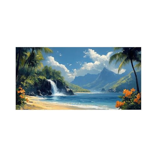 Diamond Painting Erwachsene, Diamant Painting Bilder Strand, 5D Diamond Malen Nach Zahlen Erwachsene 70x140Cm, Strasssteine Wasserfall Stickerei Embroidery Kit, Leinwand Bilder Zimmer Deko 2509-0506 von FANLIGZU