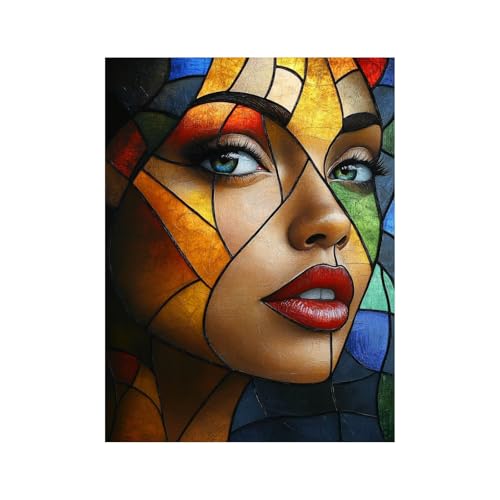 Diamond Painting Erwachsene, Volldiamant Malen Nach Zahlen Abstrakt mit Diamond Painting Zubehör 55 x 40 cm, Diamant Strasssteine Bastelset Erwachsene, DIY set für Wanddeko Wohnzimmer Gesicht 258-5174 Diamond Painting Erwachsene, Volldiamant Malen Nach Zahlen Abstrakt mit Diamond Painting Zubehör 55 x 40 cm, Diamant Strasssteine Bastelset Erwachsene, DIY set für Wanddeko Wohnzimmer Gesicht 258-5174 von FANLIGZU