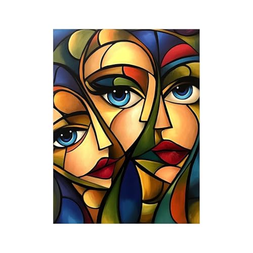 Diamond Painting Erwachsene, Volldiamant Malen Nach Zahlen Abstrakt mit Diamond Painting Zubehör 70 x 50 CM, Diamant Strasssteine Bastelset Erwachsene, DIY set für Wanddeko Wohnzimmer Gesicht 258-3155 Diamond Painting Erwachsene, Volldiamant Malen Nach Zahlen Abstrakt mit Diamond Painting Zubehör 70 x 50 CM, Diamant Strasssteine Bastelset Erwachsene, DIY set für Wanddeko Wohnzimmer Gesicht 258-3155 von FANLIGZU
