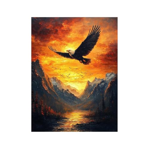 Diamond Painting Erwachsene, Volldiamant Malen Nach Zahlen Adler mit Diamond Painting Zubehör 55x40 cm, Diamant Strasssteine Bastelset Erwachsene, DIY set für Deko Wohnzimmer Sonnenuntergang 258-0395 Diamond Painting Erwachsene, Volldiamant Malen Nach Zahlen Adler mit Diamond Painting Zubehör 55x40 cm, Diamant Strasssteine Bastelset Erwachsene, DIY set für Deko Wohnzimmer Sonnenuntergang 258-0395 von FANLIGZU