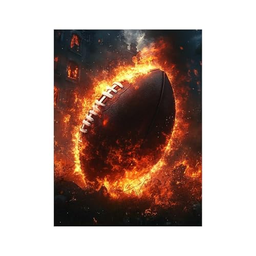 Diamond Painting Erwachsene, Volldiamant Malen Nach Zahlen FußBall mit Diamond Painting Zubehör 70x50 CM, Diamant Strasssteine Bastelset Erwachsene, DIY set für Wanddeko Wohnzimmer Landschaft 258-1630 von FANLIGZU